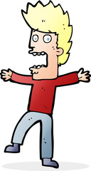 cartoon terrified man