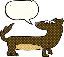freehand drawn comic book speech bubble cartoon dog