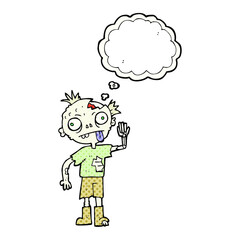 Fototapeta premium freehand drawn thought bubble cartoon zombie