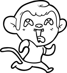 crazy cartoon monkey jogging