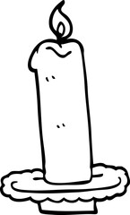 line drawing cartoon burning candle