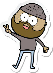 sticker of a cartoon bearded man
