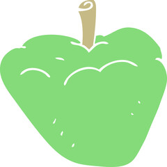 flat color illustration of organic apple
