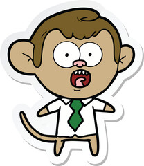 sticker of a cartoon business monkey