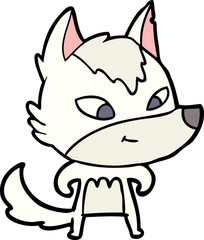 friendly cartoon wolf