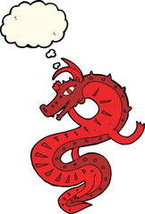 saxon dragon cartoon with thought bubble