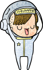 Obraz premium cartoon astronaut woman