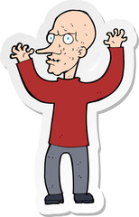 Obraz premium sticker of a cartoon mean man