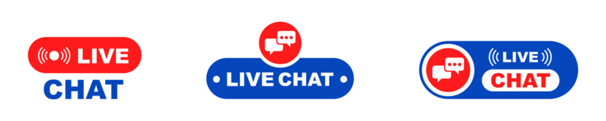 Set of live chat vector icons. Online support. Helpdesk icon. Online help. Vector 10 Eps.