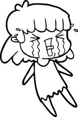 cartoon woman in tears