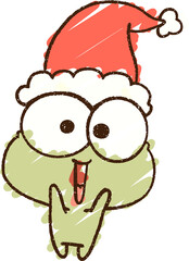 Festive Frog Chalk Drawing