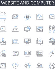 Website and computer line icons collection. Advancement, Growth, Promotion, Upgrade, Succession, Development, Maturation vector and linear illustration. Evolution,Ascension,Increase outline signs set