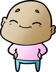 cartoon happy bald man