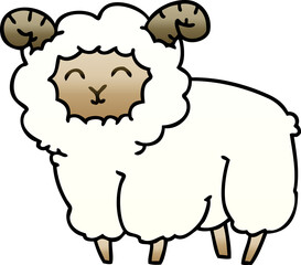 gradient shaded quirky cartoon ram