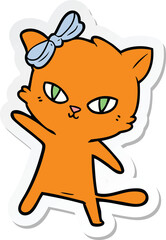 sticker of a cute cartoon cat