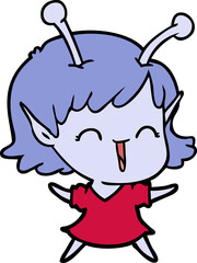 cartoon alien girl laughing