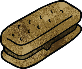 cartoon doodle chocolate biscuit