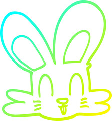 cold gradient line drawing of a cartoon cute bunny