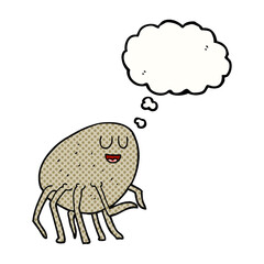 freehand drawn thought bubble cartoon tick