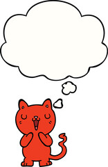 cartoon cat with thought bubble