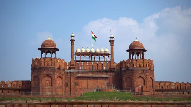 Red Fort also known as Lal Qila is located in New Delhi, India, UNESCO World Heritage Sites