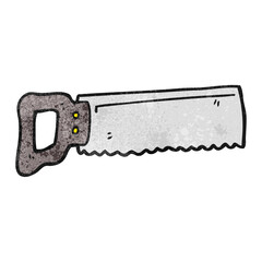 freehand textured cartoon saw