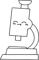 line drawing cartoon of a microscope