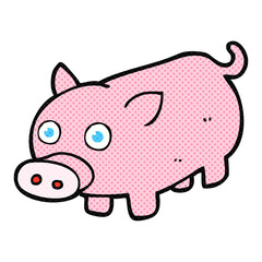freehand drawn cartoon piglet