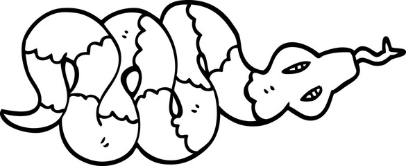 black and white cartoon poisonous snake