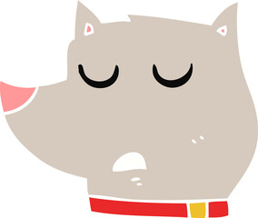 flat color illustration of dog