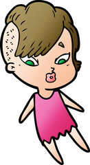 cartoon surprised girl