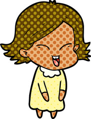 happy cartoon girl