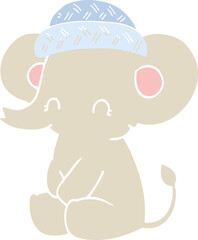 flat color style cartoon cute elephant
