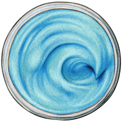 Watercolor face cream top view hand drawn