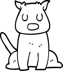 line drawing cartoon calm dog