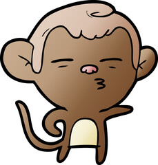 cartoon suspicious monkey