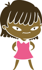 flat color style cartoon woman