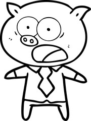 cartoon pig shouting