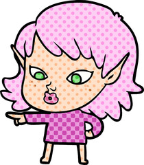 pretty cartoon elf girl