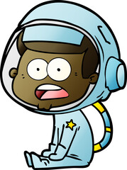 cartoon surprised astronaut