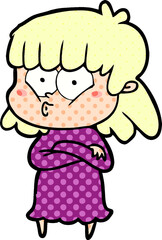 cartoon whistling girl