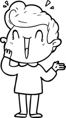 cartoon excited man