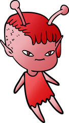 cute cartoon alien girl