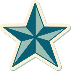 sticker of tattoo in traditional style of a star