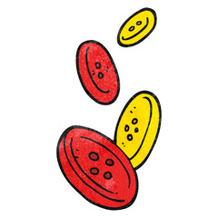 freehand textured cartoon buttons