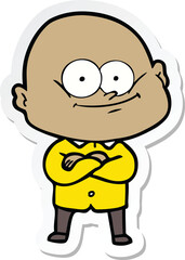 sticker of a cartoon bald man staring