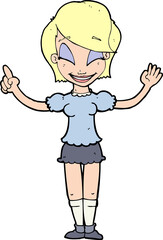 cartoon pretty girl with idea
