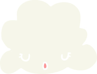 cute flat color style cartoon cloud