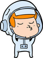 cartoon confident astronaut