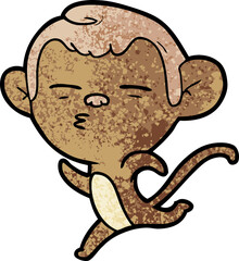 cartoon suspicious monkey